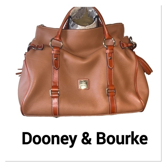 DOONEY & BOURKE Pebbled Leather Florentine Satchel Tan Large size - Picture 1 of 14